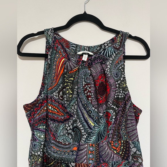 Soma Multicolored Sleeveless Maxi Dress Size Large Cruise Travel Stretch - Picture 3 of 5